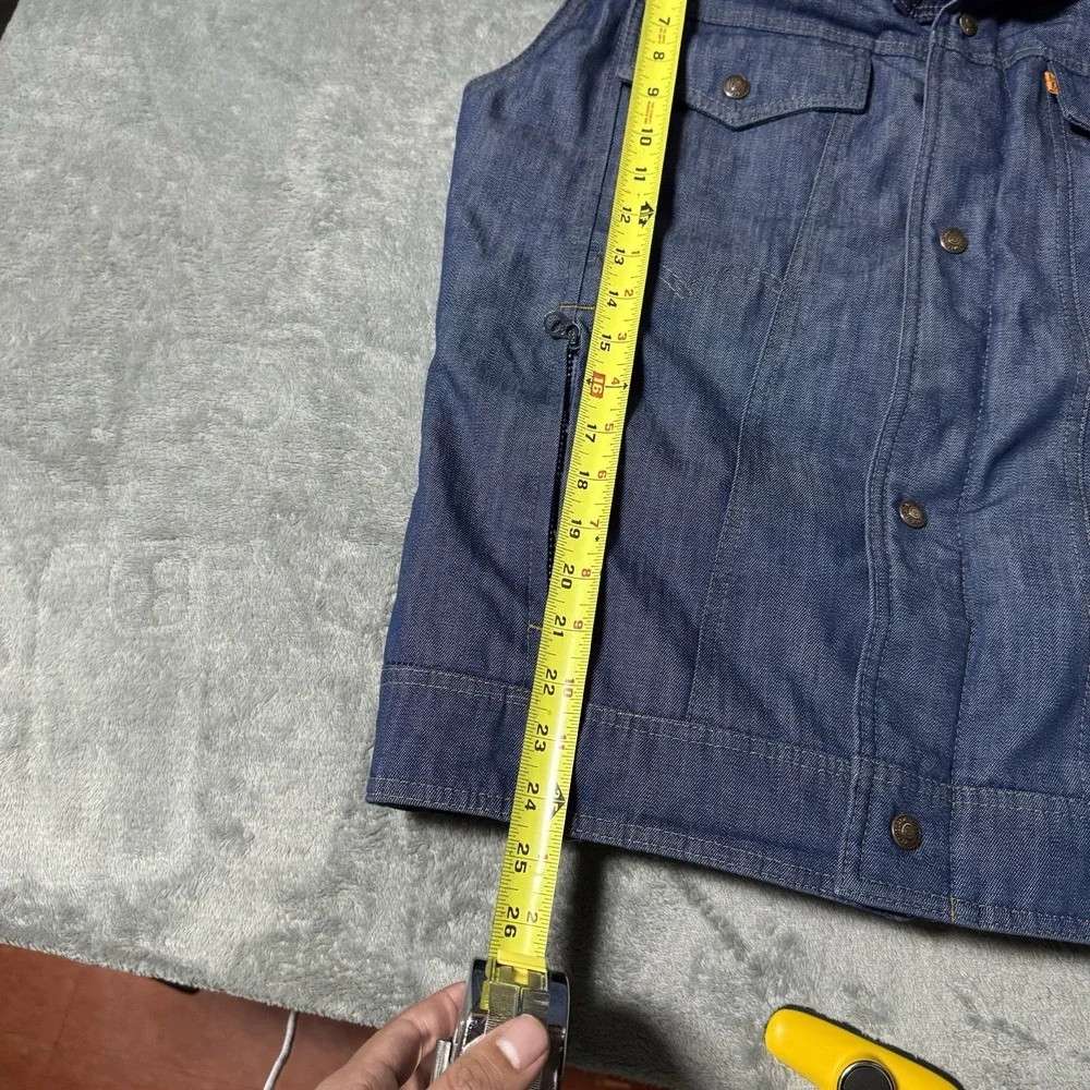 VTG 1970s Ski Levi's‎ Orange Tab Goose Down Denim Vest Sz M Rare Look